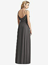 Front View Thumbnail - Caviar Gray Cowl-Back Double Strap Maxi Dress with Side Slit