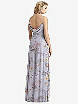 Front View Thumbnail - Butterfly Botanica Silver Dove Cowl-Back Double Strap Maxi Dress with Side Slit