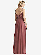 Front View Thumbnail - English Rose Cowl-Back Double Strap Maxi Dress with Side Slit