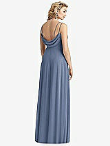 Front View Thumbnail - Larkspur Blue Cowl-Back Double Strap Maxi Dress with Side Slit