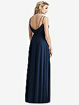 Front View Thumbnail - Midnight Navy Cowl-Back Double Strap Maxi Dress with Side Slit