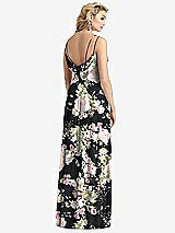 Front View Thumbnail - Noir Garden Cowl-Back Double Strap Maxi Dress with Side Slit