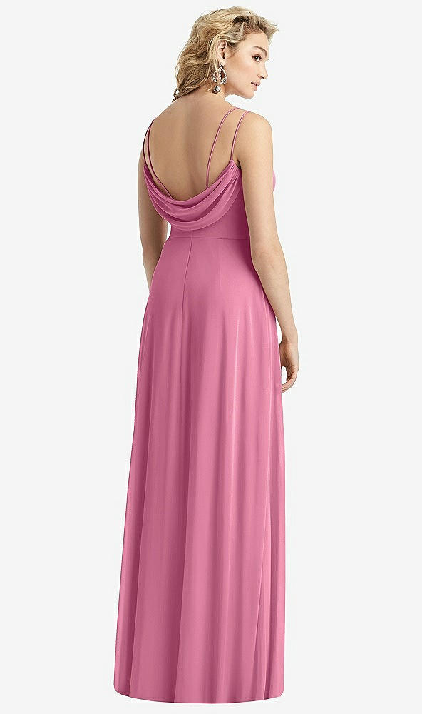 Front View - Orchid Pink Cowl-Back Double Strap Maxi Dress with Side Slit