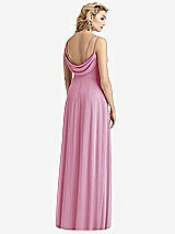 Front View Thumbnail - Powder Pink Cowl-Back Double Strap Maxi Dress with Side Slit