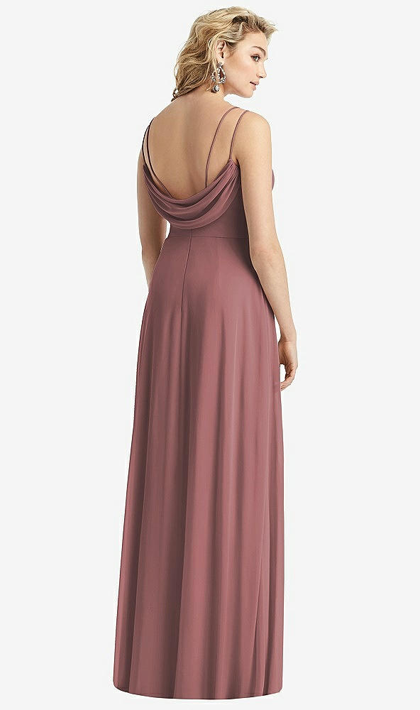 Front View - Rosewood Cowl-Back Double Strap Maxi Dress with Side Slit