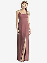 Rear View Thumbnail - Rosewood Cowl-Back Double Strap Maxi Dress with Side Slit