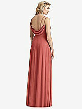 Front View Thumbnail - Coral Pink Cowl-Back Double Strap Maxi Dress with Side Slit