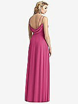 Front View Thumbnail - Tea Rose Cowl-Back Double Strap Maxi Dress with Side Slit