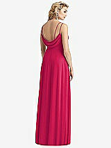 Front View Thumbnail - Vivid Pink Cowl-Back Double Strap Maxi Dress with Side Slit