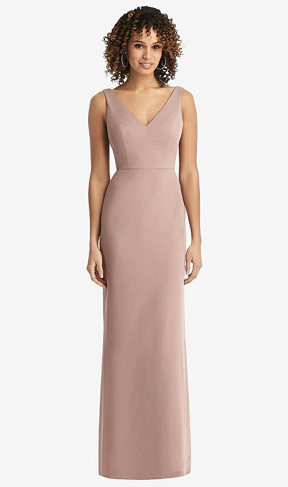 Back View - Bliss Sleeveless Tie Back Chiffon Trumpet Gown
