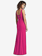 Front View Thumbnail - Think Pink Sleeveless Tie Back Chiffon Trumpet Gown