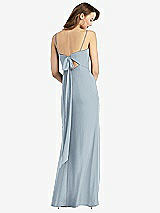 Front View Thumbnail - Mist Tie-Back Cutout Trumpet Gown with Front Slit