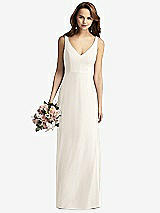 Front View Thumbnail - Ivory Sleeveless V-Back Long Trumpet Gown
