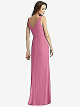 Rear View Thumbnail - Orchid Pink Sleeveless V-Back Long Trumpet Gown