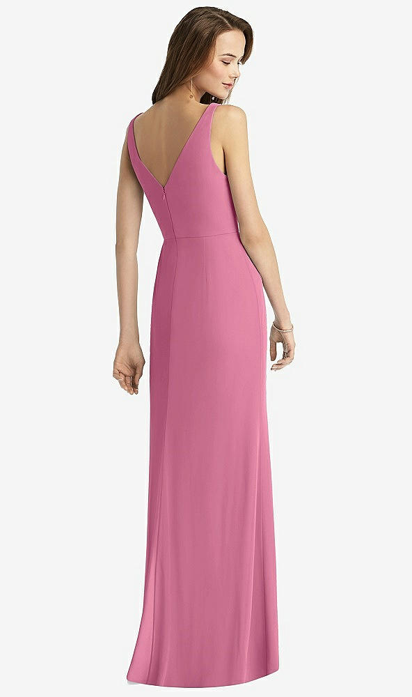 Back View - Orchid Pink Sleeveless V-Back Long Trumpet Gown