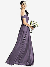Alt View 1 Thumbnail - Lavender Cold-Shoulder V-Back Chiffon Maxi Dress