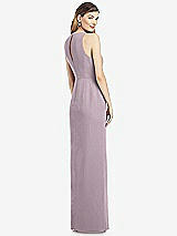 Rear View Thumbnail - Lilac Dusk Sleeveless Chiffon Dress with Draped Front Slit