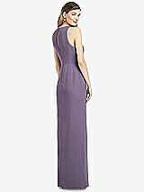 Rear View Thumbnail - Lavender Sleeveless Chiffon Dress with Draped Front Slit