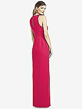 Rear View Thumbnail - Vivid Pink Sleeveless Chiffon Dress with Draped Front Slit