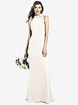 Rear View Thumbnail - Ivory Bow-Neck Open-Back Trumpet Gown