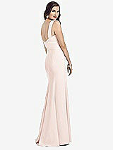 Rear View Thumbnail - Blush Sleeveless Seamed Bodice Trumpet Gown