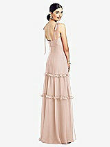 Rear View Thumbnail - Cameo Bowed Tie-Shoulder Chiffon Dress with Tiered Ruffle Skirt