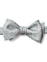 Side View Thumbnail - Icelandic/topaz/ivory Arnit Floral Jacquard Self-Tie Bow-Tie