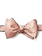 Side View Thumbnail - Toasted Sugar/sienna/ivory Modern Polka Dot Self-Tie Bow-Tie
