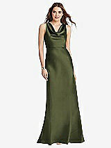Front View Thumbnail - Olive Green Cowl-Neck Maxi Tank Dress - Nova