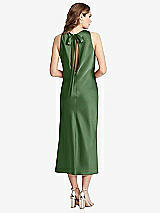 Rear View Thumbnail - Vineyard Green Tie Neck Cutout Midi Tank Dress - Lou