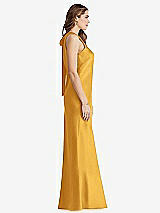 Side View Thumbnail - NYC Yellow Tie Neck Low Back Maxi Tank Dress - Marin
