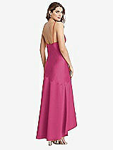Rear View Thumbnail - Tea Rose Asymmetrical Drop Waist High-Low Slip Dress - Devon