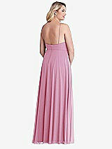Alt View 2 Thumbnail - Powder Pink High Neck Chiffon Maxi Dress with Front Slit - Lela
