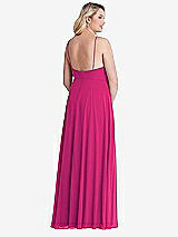 Alt View 2 Thumbnail - Think Pink High Neck Chiffon Maxi Dress with Front Slit - Lela