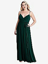 Alt View 1 Thumbnail - Evergreen Chiffon Maxi Wrap Dress with Sash - Cora