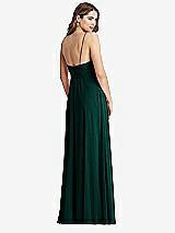 Rear View Thumbnail - Evergreen Chiffon Maxi Wrap Dress with Sash - Cora