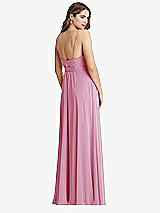 Rear View Thumbnail - Powder Pink Chiffon Maxi Wrap Dress with Sash - Cora