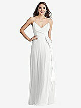 Front View Thumbnail - White Chiffon Maxi Wrap Dress with Sash - Cora