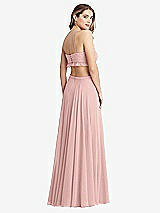 Rear View Thumbnail - Rose - PANTONE Rose Quartz Ruffled Chiffon Cutout Maxi Dress - Jessie