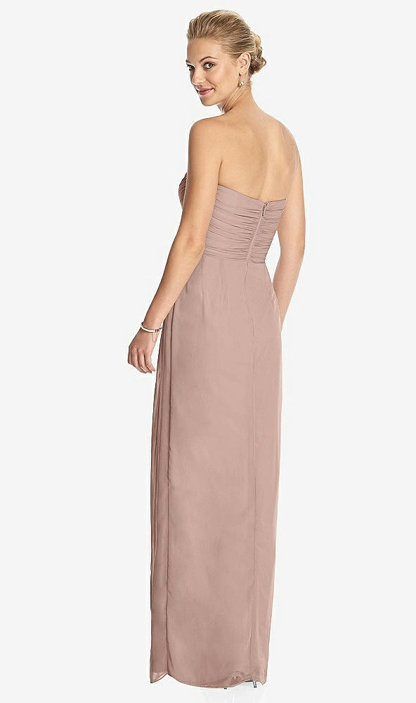 Back View - Bliss Strapless Draped Chiffon Maxi Dress - Lila