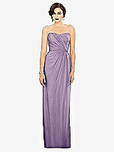 Alt View 1 Thumbnail - Pale Purple Strapless Draped Chiffon Maxi Dress - Lila