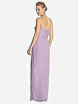 Rear View Thumbnail - Pale Purple Strapless Draped Chiffon Maxi Dress - Lila