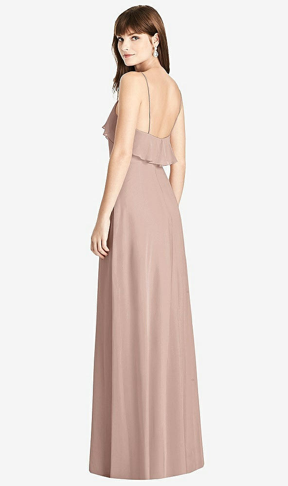 Back View - Bliss Ruffle-Trimmed Backless Maxi Dress