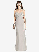 Front View Thumbnail - Oyster Ruffle-Trimmed Backless Maxi Dress