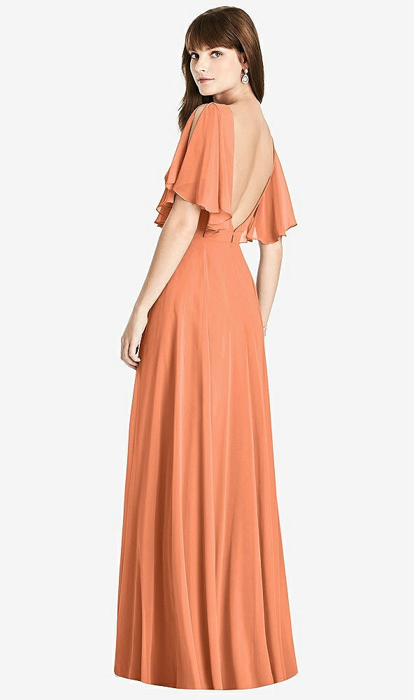 Front View - Sweet Melon Split Sleeve Backless Maxi Dress - Lila