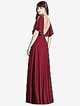 Front View Thumbnail - Burgundy Split Sleeve Backless Maxi Dress - Lila