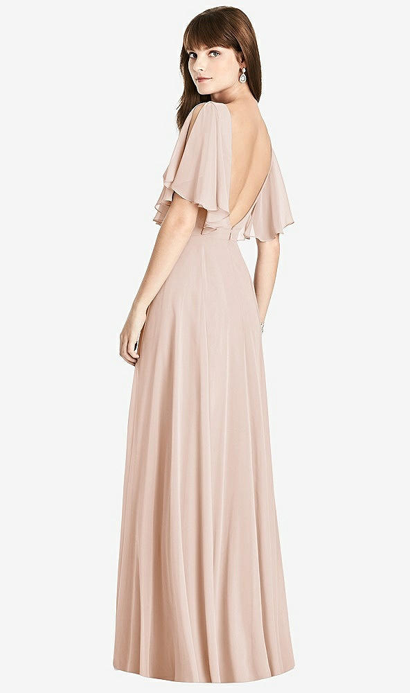 Front View - Cameo Split Sleeve Backless Maxi Dress - Lila