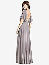 Front View Thumbnail - Cashmere Gray Split Sleeve Backless Maxi Dress - Lila