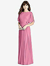 Rear View Thumbnail - Orchid Pink Split Sleeve Backless Maxi Dress - Lila