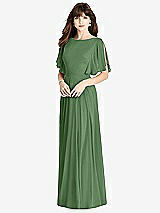 Rear View Thumbnail - Vineyard Green Split Sleeve Backless Maxi Dress - Lila